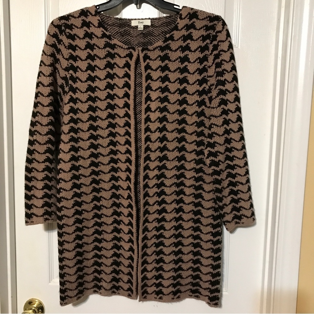 Zoey Houndstooth Sweater Coat